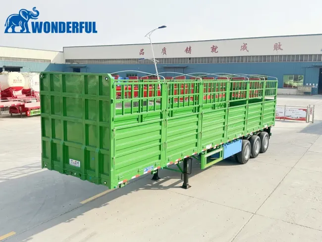 Quad Axles 60ton Loading Capacity Weight Interior Dimension Cargo Requirements Standard Height Sidedoor Side Wall Gate Fence Stake Semi Trailer