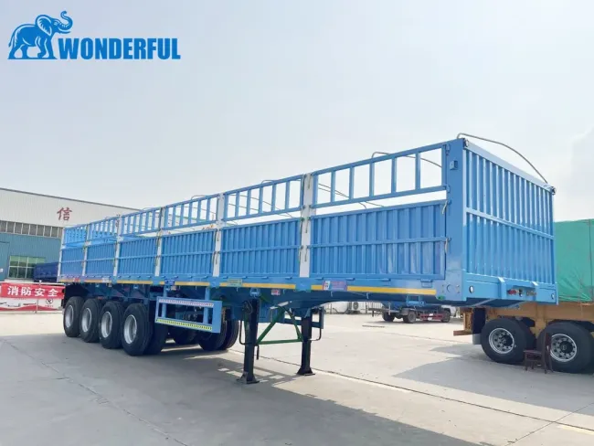 3 4 5 Axles 36t 80t Capability Air Mechanical Suspension Supply 12.5 16 Meters 40FT 45FT Widely Used Dropside Sidewall Side Wall Stake Fence Semi Trailer