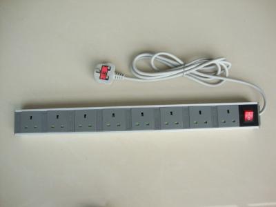 China UK European Power Strip Power Distribution Units 8 Outlet with Aluminum Shell for sale