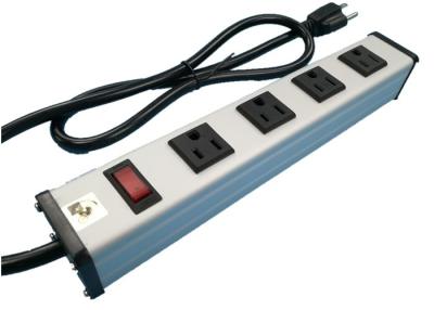 China Metal 4 Way Multi Outlet Power Strip With On Off Switch For Workshop / Office for sale