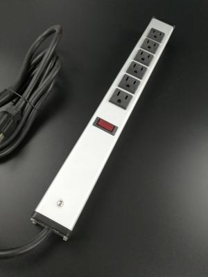 China Universal Mountable Six Socket Extension Cord Power Strip Dustproof Aluminum Shell for sale