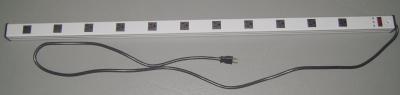 China 11 Flat Plug Surge Protector Power Strip , Long Cord Power Bar Horizontal / Vertical for sale