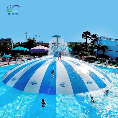 China New design aqua park equipment inflatable balloon bouncer slide with water spray for sale