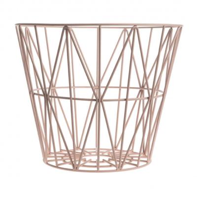China Brass Large Storage Wire Grid Baskets , Wire Basket Clothes Storage Hamper for sale