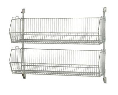 China Stackable Wire Grid Baskets , Chrome Plate Wall Mount Wire Mesh Basket for sale