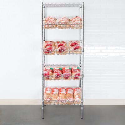 China Organized Display Equipment NSF Slop Slanted Wire Shelving For Retail Shops , Offices , Catering for sale