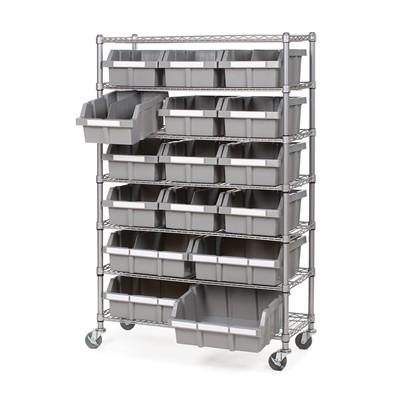 China Restaurant Supplies Strorage Mobile Wire Utility Cart 7 Layer Adjustable Every Shelf Height for sale