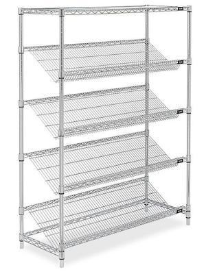China Home  Commercial Wire Shelving 5 Tiers Include Horizontal  Silver Color for sale