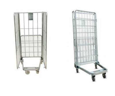 China Nesting Rolling Metal Storage Cage /  Wire Utility Cart for Logistic Transportation for sale