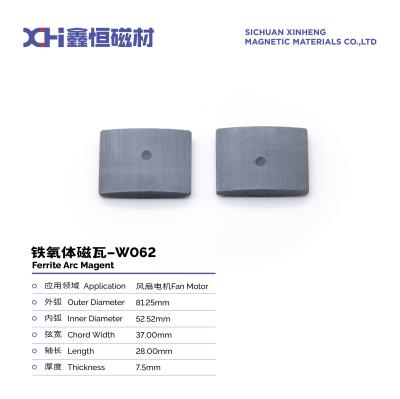 China Permanent Magnet Ferrite Sintered At High Temperature ISO9001 For Fan Motors W062 for sale