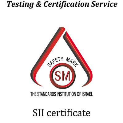 Cina Middle East Israel SII Certification The Standards Institution Of Lsrael For Electronic And Electrical Products in vendita