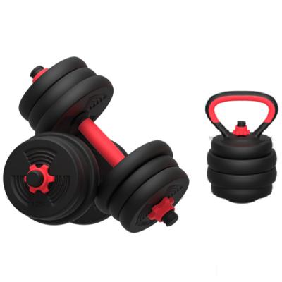 China Multifunctional Cement Dumbbell Barbell Sets Dumbbell Barbell Kettlebell Set For Men for sale
