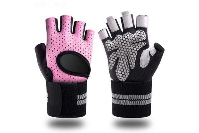 Китай Половинные перчатки спортзала разминки логотипа OEM перчаток поднятия тяжестей фитнеса пальца продается
