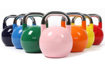China Adjustable Athletics Fitness Kettlebells Colorful Powder Coated Cast Iron Kettlebell for sale