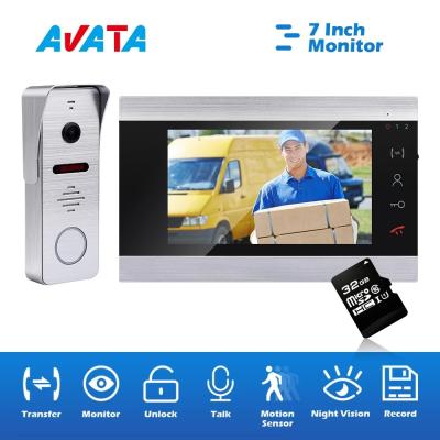 China Wired Video Intercom 7 Inch Monitor Video Door Phone for Apartment and Villas Access Control System for sale