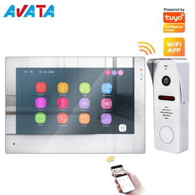 China HD 2.0MP Wireless WiFi Video Intercom color video door phone intercom Works with Mobile Phone by APP Tuya for sale