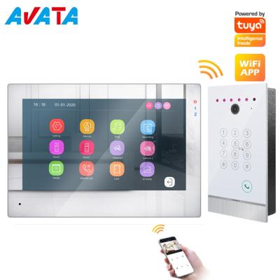 China Tuya Smart Touchscreen WiFi intelligent access control System Video Doorphone with Card and Code Access Control for sale