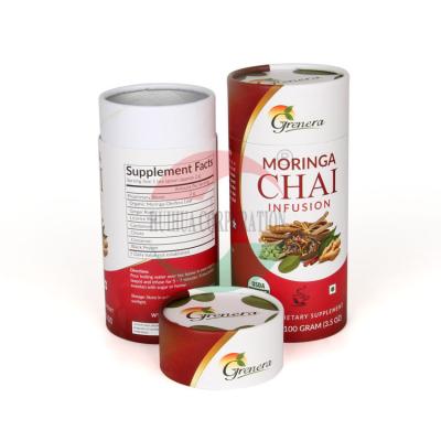 China Seca el tubo de papel cosmético del café del té de la comida que empaqueta la caja redonda de Pantone en venta