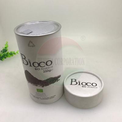 China Damp - Proof Paper Tube Tea Packaging Recycled Food Grade Coffee Kraft Tube Cylinder Box for sale