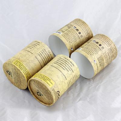 中国 Eco カスタマイズされたロゴと包む友好的なクラフト紙の粉の食糧缶 販売のため