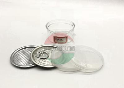 China El pequeño anillo de tirón fácil puede cilindro del plástico transparente con el paquete seco de la hierba de la tapa de Sealble de la mano en venta