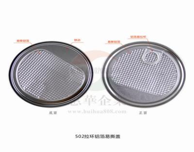 China Las tapas amistosas del papel de aluminio del rasgón fácil de Eco pelan apagado el extremo abierto fácil 502 # en venta