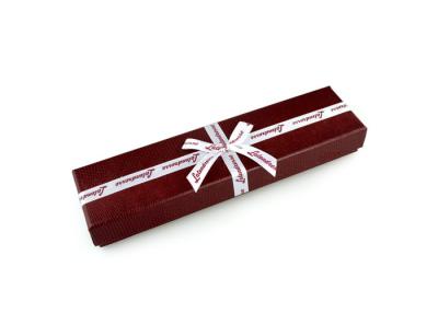 中国 ネックレスおよびペンのためのリボンが付いている赤によってリサイクルされるペーパー宝石類のギフト用の箱 販売のため