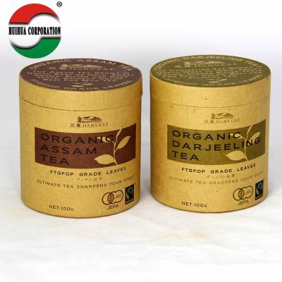 China Recyclable Paper Cans Packaging , Kraft Paper Tea Canister Packaging for sale