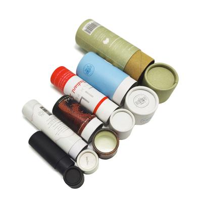 China Eco Friendly Kraft Paper Cans Packaging Biodegradable Lip Balm Tubes for sale