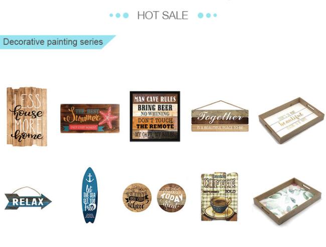 Rectangle Art Wooden Wall Plaques , House Signs Wood Plaques ODM / OEM 2