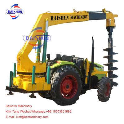 China Electrical Works Garden Tractor Post Hole Digger , 3 Point Hitch Post Hole Digger for sale
