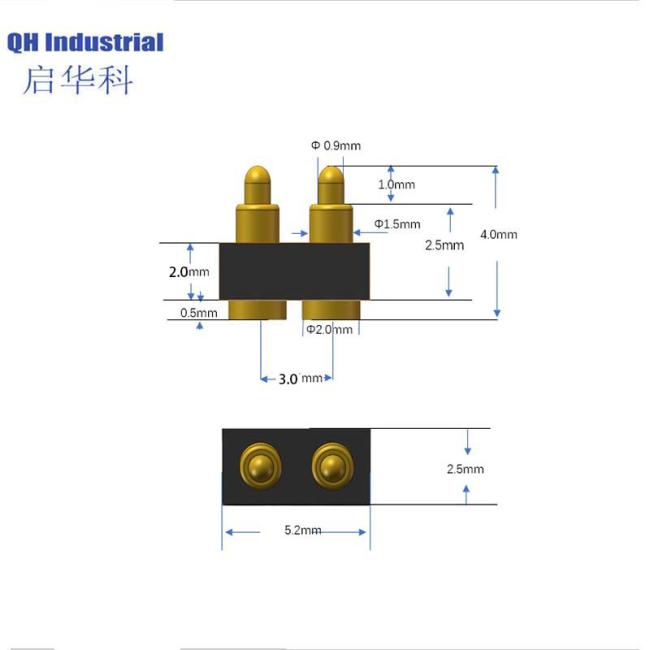 2Pin 3.0mm Pitch Turkey Charger Connectors Pogo Magnetic Connector Spring Loaded spring loaded pin Connector