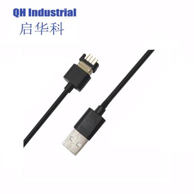 China 2A~3A 700gf Stong Magnetic Force 80cm High Quality Male & Female 4Pin Magnetic Charging USB Cable Connector for sale