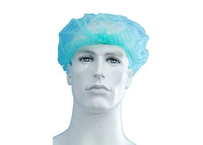 China 21 Inches Disposable Medical Caps Latex Free Blue Color Elasticated Head Band for sale