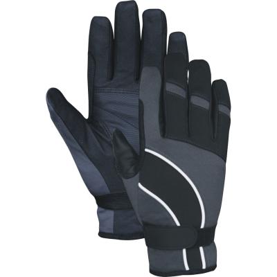 China PU Palm Black Horse Riding Gloves for sale
