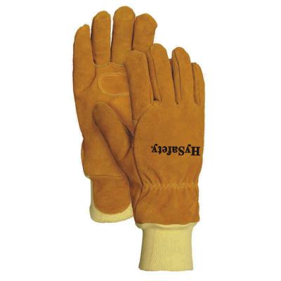 China Hysafety Fireman Gloves / Cowhide Leather Work Gloves Classic Wristlet Cuff for sale