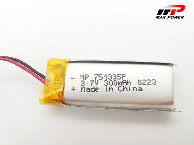 China 300mAh 3.7V li polymer Battery For Bluetooth Wearable Electronics for sale