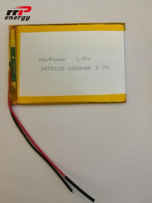 China 2800mAh Capacity Lithium Polymer Battery 3470100 3.7V Laptop Notebook Application for sale
