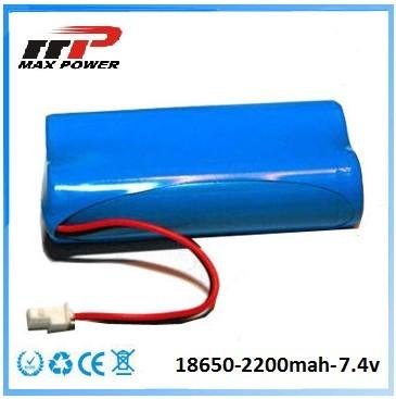 China Medical Device 18650 2200mAh 7.4V Lithium Ion Rechargeable Batteries CE Rohs for sale