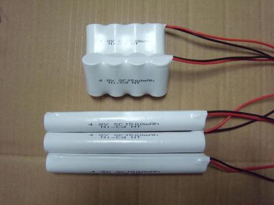 China Emergency Lighting Nicd Battery Packs SC 1500mAh 4.8V High Teerature for sale