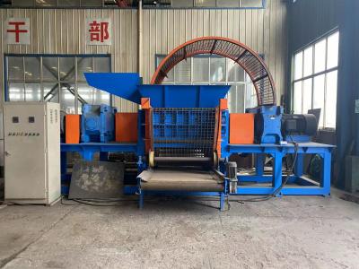 China Blue 55Kw Industrial Tyre Shredder Tire Shredding And Recycling for sale