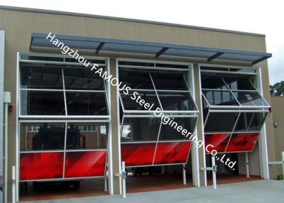 China Aluminum Frame Glass Industrial Garege Doors Vertical Rising Bi Fold Door With Remote Control for sale