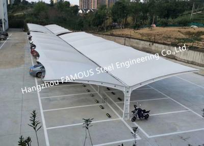 China Single Slope Roof Outdoor Steel Membrane Structure Cantilever Parking Shelter for sale