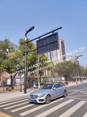China Rua de aço galvanizada integrada polo claro com sinal de estrada da tela da luz do diodo emissor de luz à venda