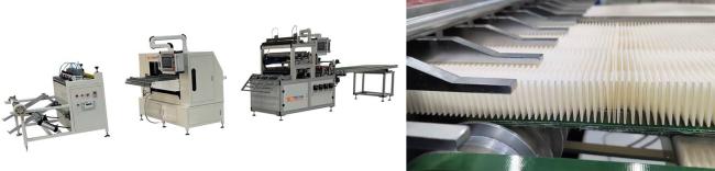 Precision fully automatic blade pleating and gluing equipment production line