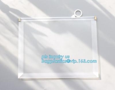 China custom stationery frosted pvc bag with slider, Handy briefcase slider bag / trendy handle sling bag, /zipper slider plas for sale