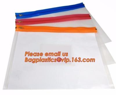 China Cheap Waterproof PE zipper lock file wallet bag with logo printing, cheap A4, A5, A6, B5 transparent plastic pe zip lock for sale