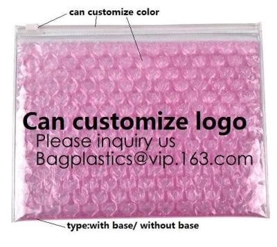 China New Design Pvc Zip lockk Epe Foam Heart-Shaped Bubble Bag For Cosmetic/Pink Plastic Bubble Bag With Zipper bagease package for sale