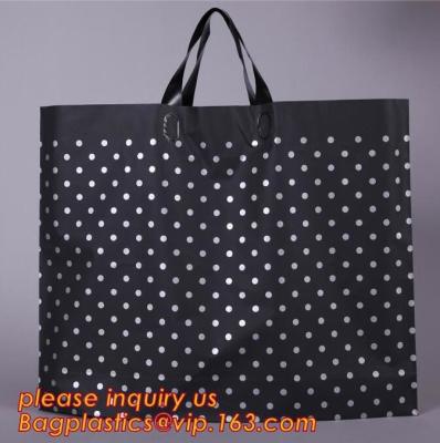 China 100% biodegradable soft loop die cut handle plastic carrier bag,Flexi Loop Handle Restaurant Takeaway Plastic Soft Mater for sale