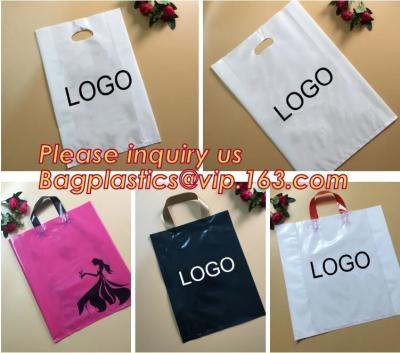 China Biodegradable ldpe soft loop handle plastic bags with customized logo printed,Corn Starch Made Printed Biodegradable Sof for sale